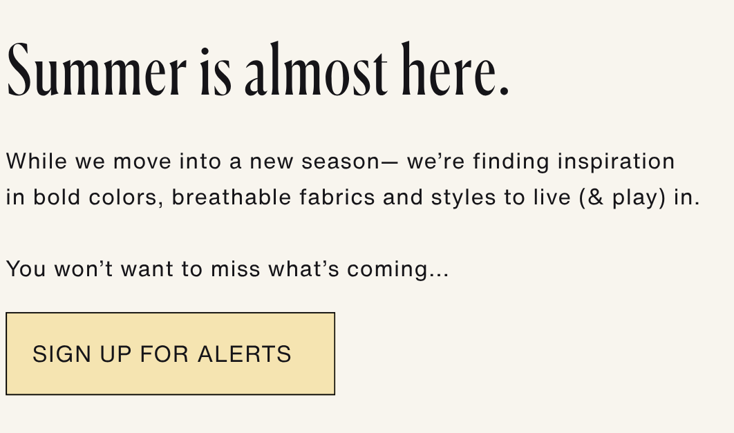 Sign up for offers