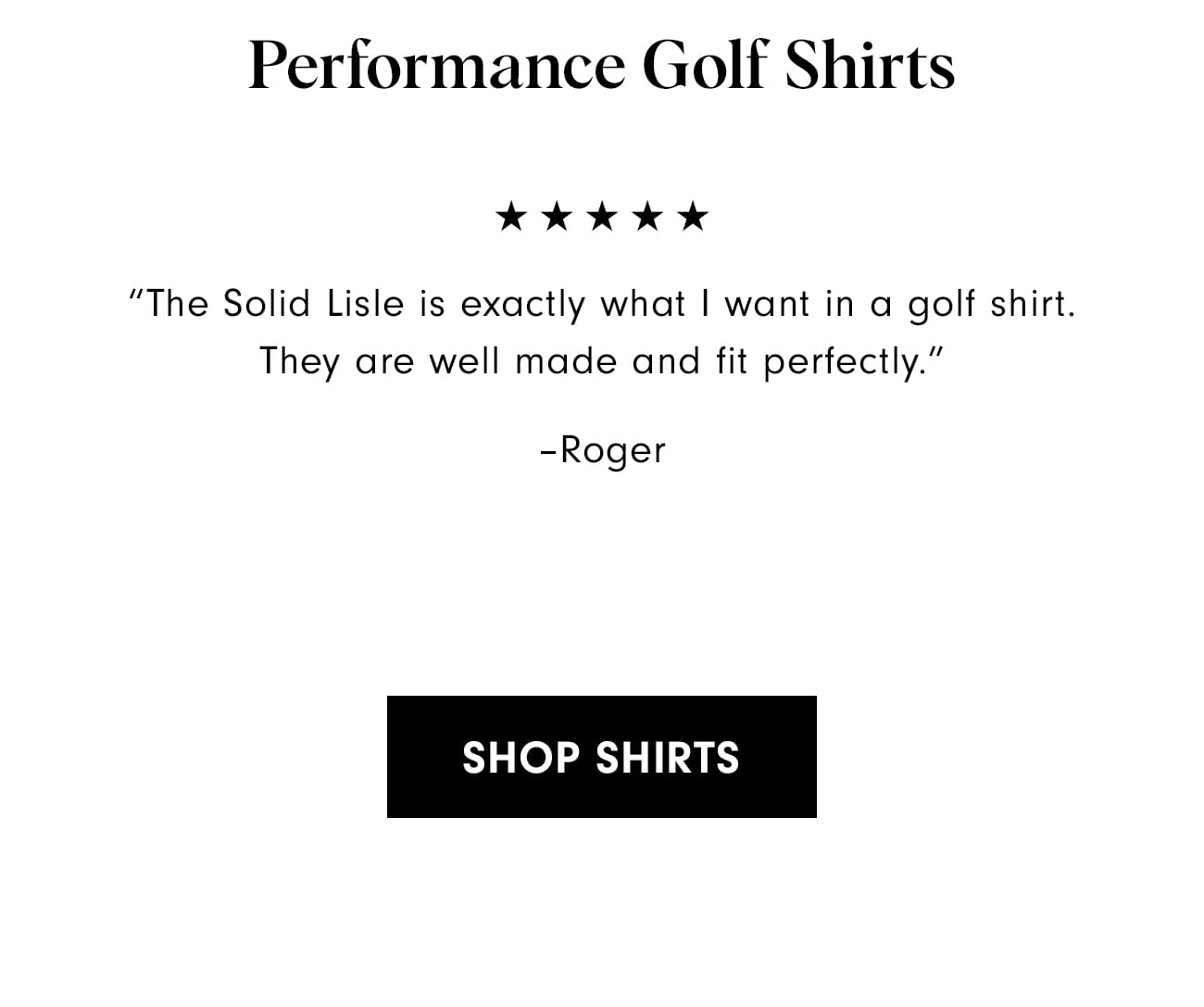 Shop Performance Golf Shirts