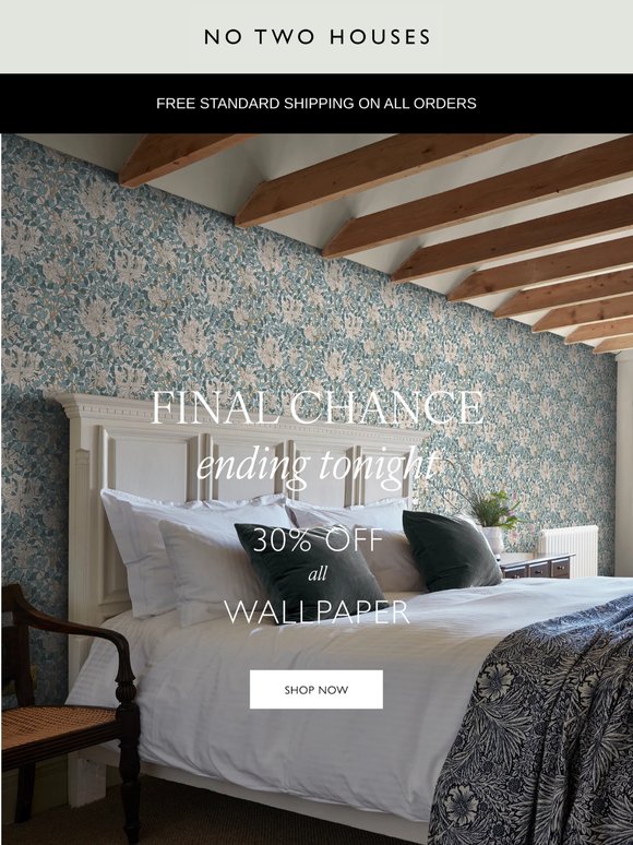 Last Chance To Enjoy 30% Off All Wallpaper