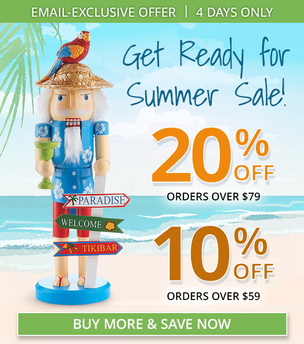 An image promoting the buy more, save more sale with savings up to 20% off storewide at Potpourri Gift