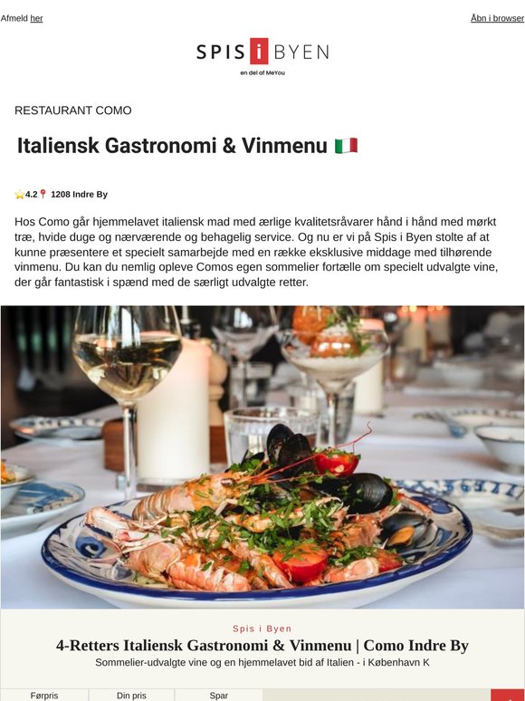 4,6 ⭐ på Google: italiensk i Indre By!