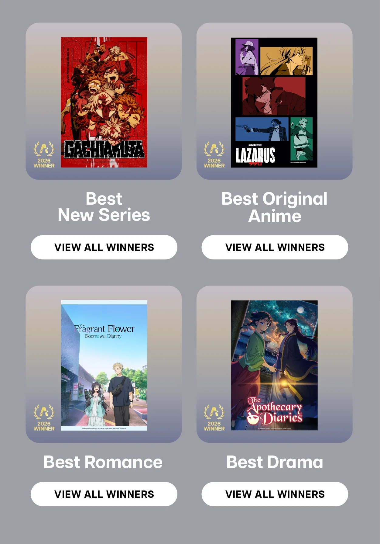 See all the winners of the 2026 Crunchyroll Anime Awards.