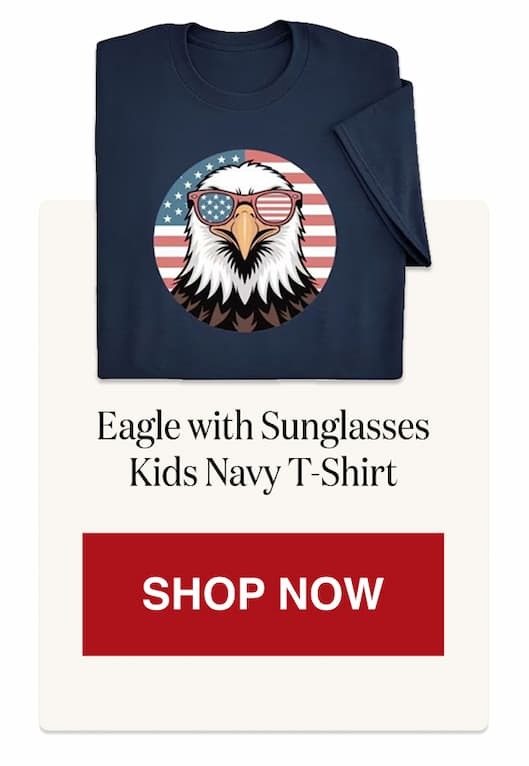 Eagle with Sunglasses Kids Navy T-Shirt [Click here to Shop Now]