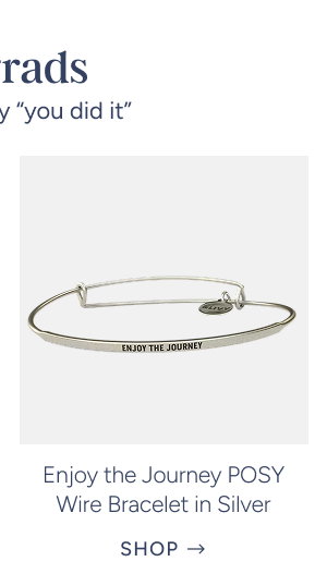 enjoy the journey POSY wire bracelet in silver