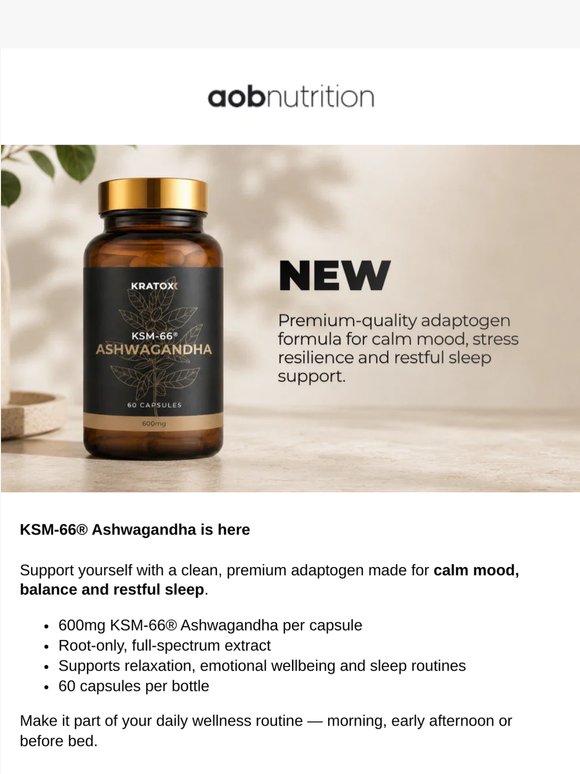 New: KSM-66® Ashwagandha 🌿