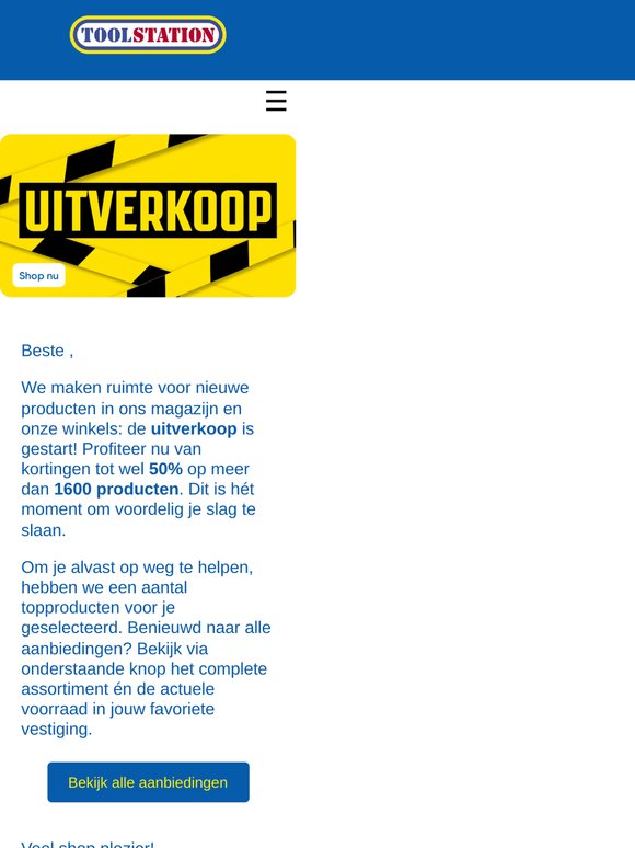 Mega magazijn opruiming