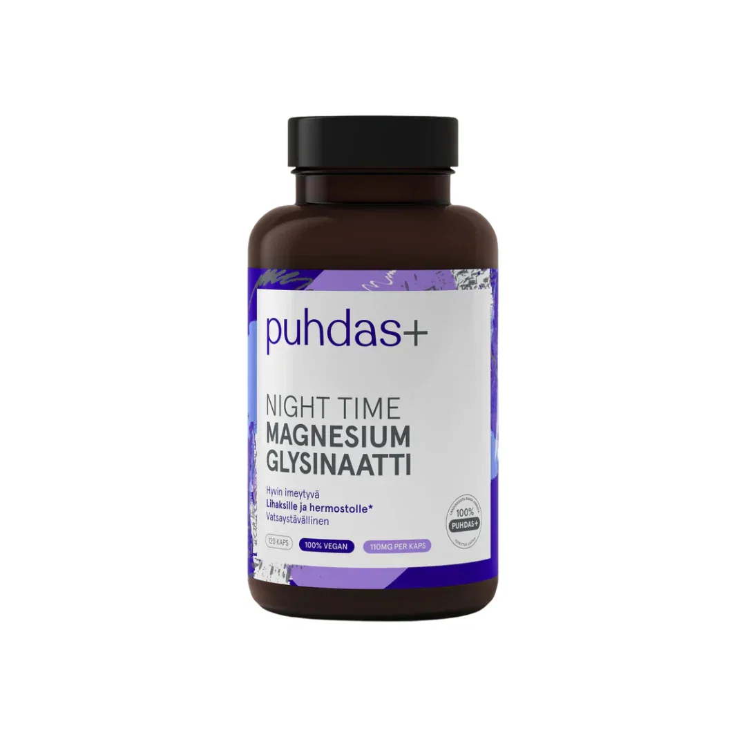 Image of Puhdas+ Night Time Magnesiumglysinaatti 120 kaps.