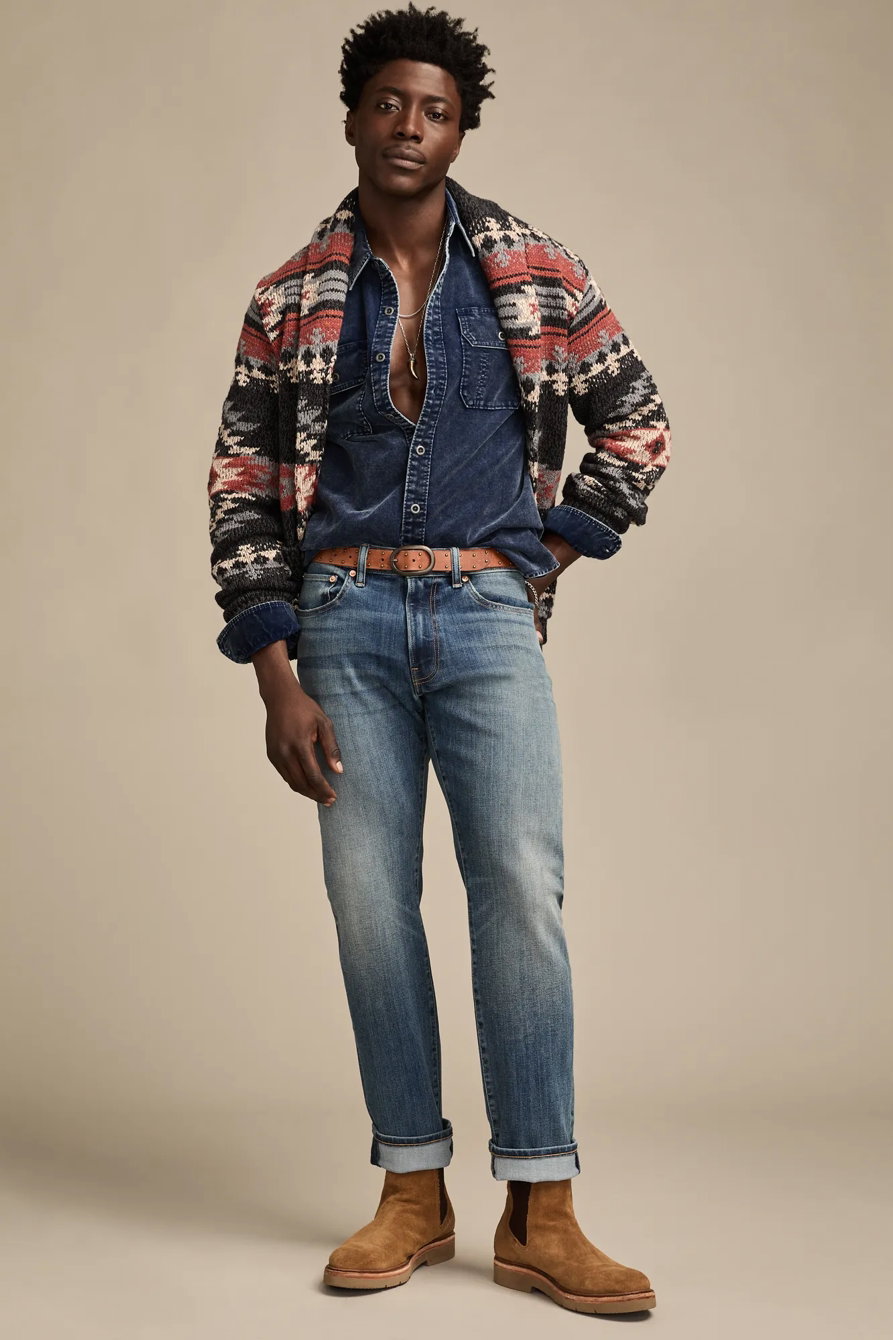 Image of Lucky Brand 410 Athletic Straight - Men's Pants Denim Straight Leg Jeans in Wingfield
