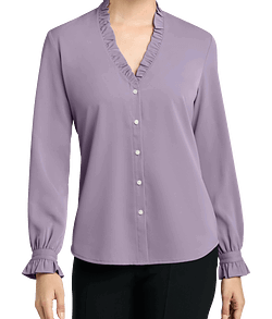 Brooks Brothers Women’s Long Sleeve Ruffle Collar Satin Blouse