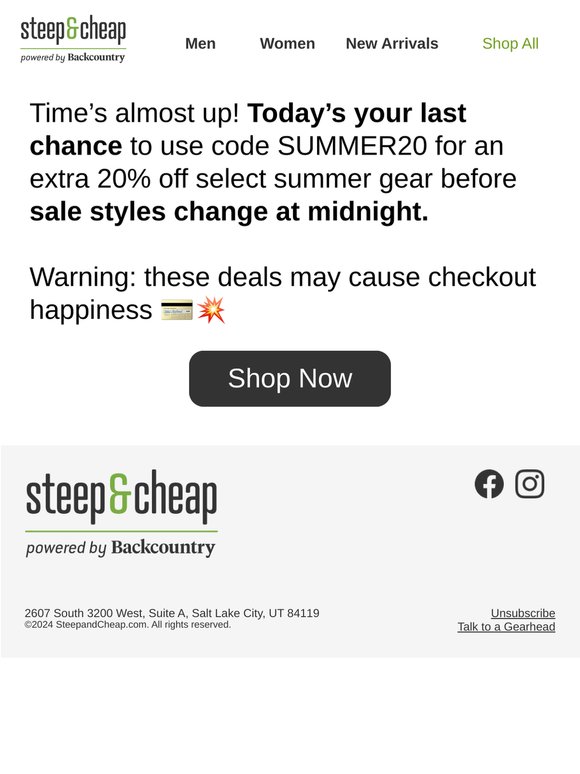Final hours for extra 20% off