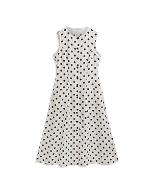 Carmen Linen Polka Dot Dress