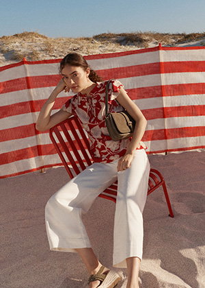Alycia Printed Cotton Slub T-Shirt
