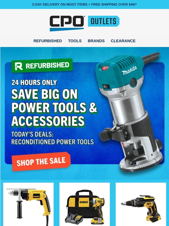 24 Hour Offer Revealed: Up to 60% off Factory Certified Reconditioned Tools