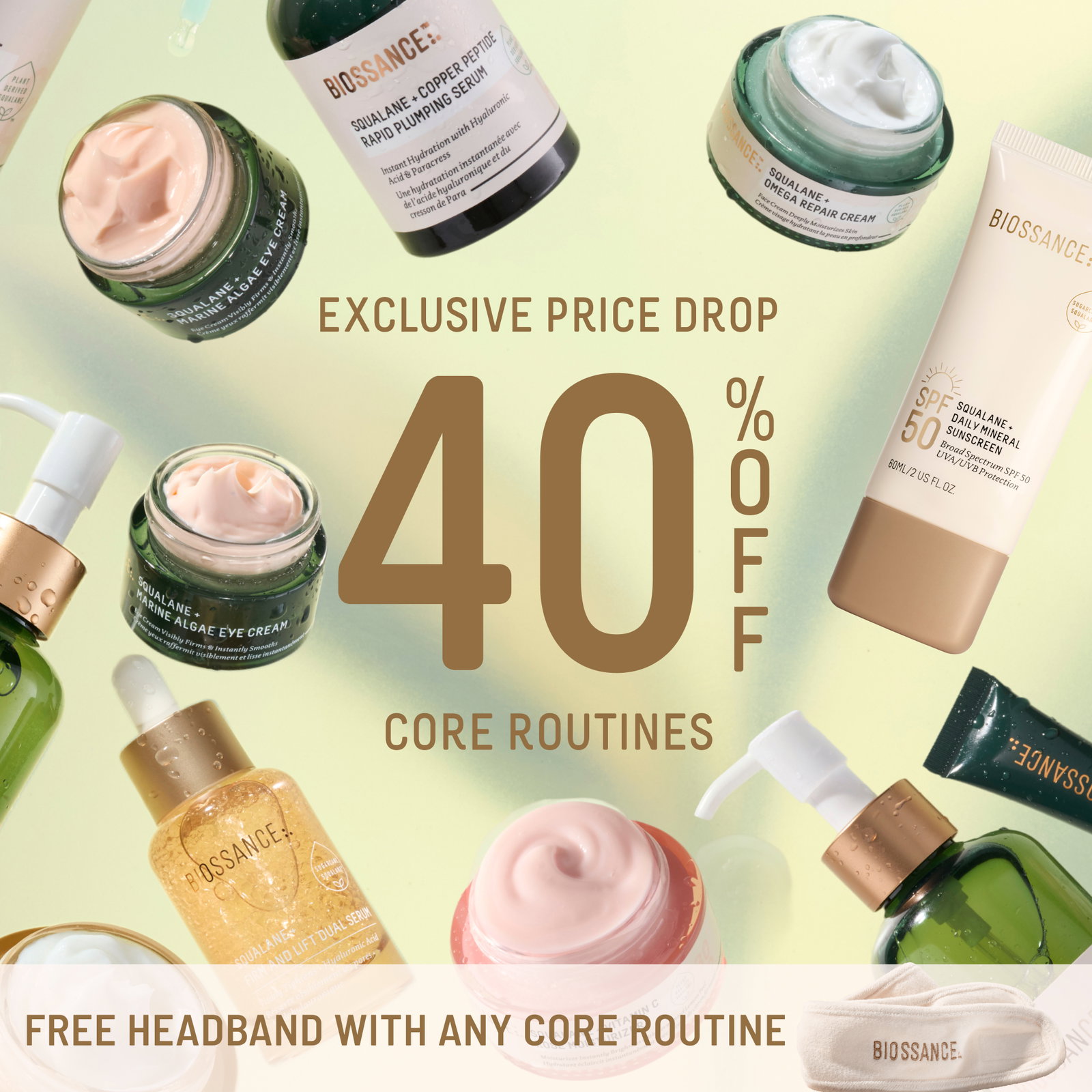 40% off core routines + free spa heaband