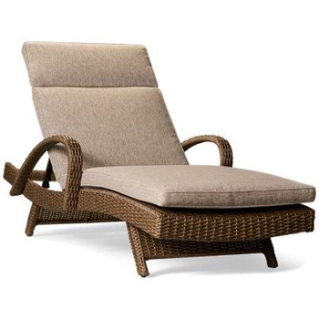 Laguna Heights Chaise Lounge - All-Weather Resin Wicker - Durable Aluminum Frame - Nuvella Performance Fabric Cushions