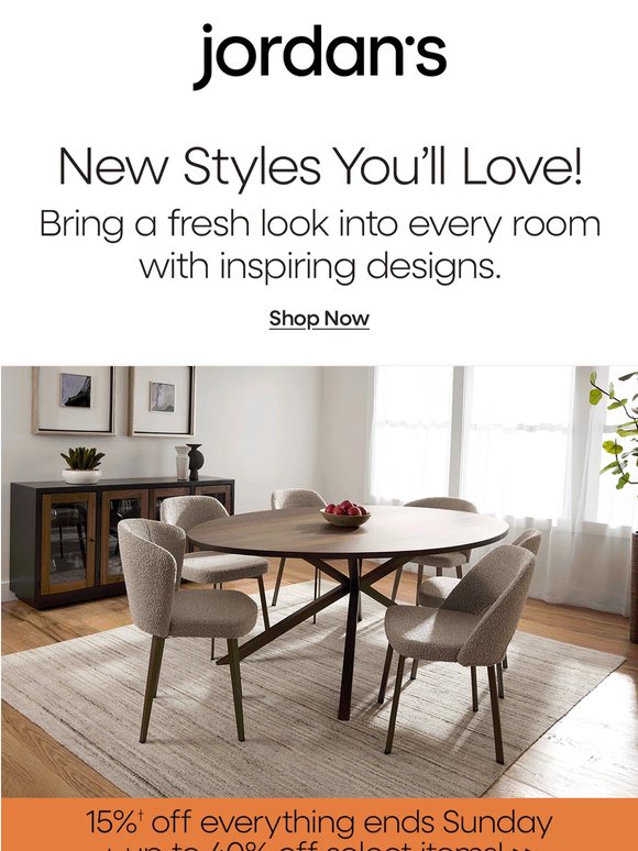 New styles have landed...save 15% through Sunday!