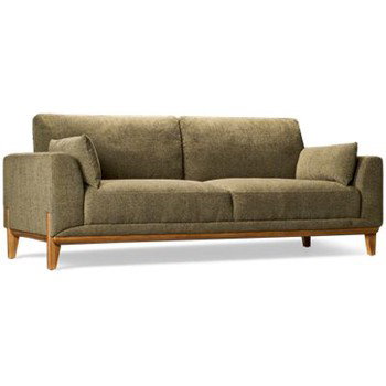 Meadow Sofa - Mid-Century Modern Design - Textured Upholstery - Two Lumbar Toss Pillows