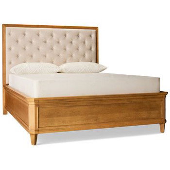 Birchaven Queen Upholstered Bed - Solid Poplar - Tall Tufted Headboard - Elegant Design