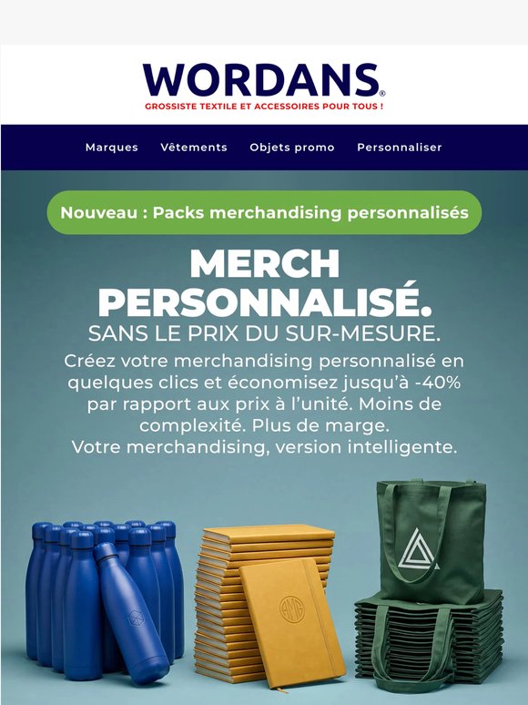 Nouveau : Packs personnalisés : jusqu’à -40%