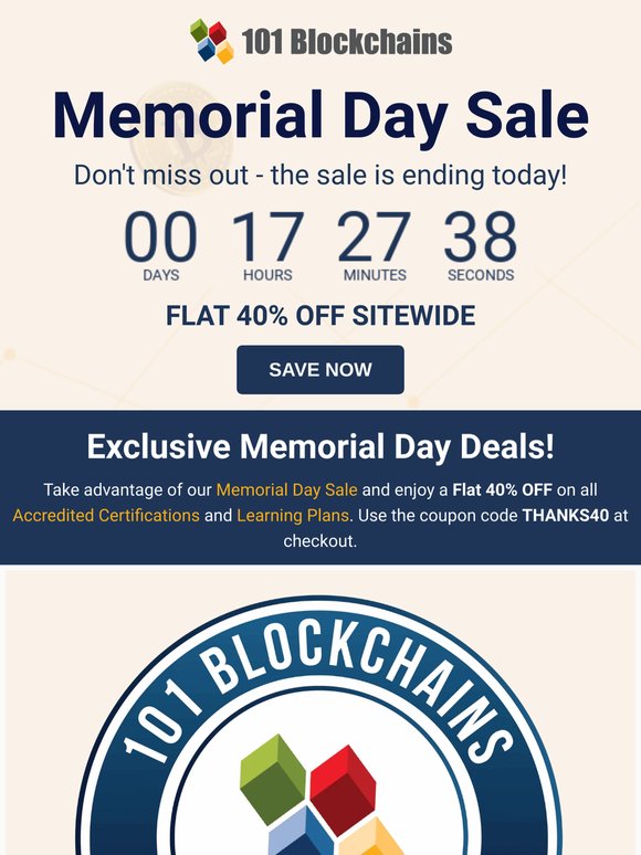 ⏳ Final Hours: Memorial Day Sale Ends Today