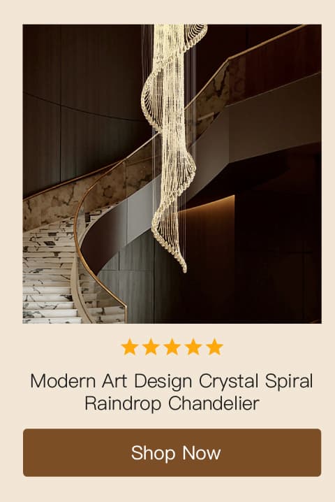 Modern Art Design Crystal Spiral Raindrop Chandelier