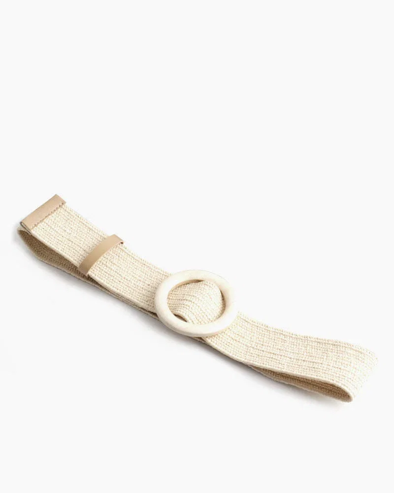 Women's Urban Chic Round Buckle Woven Belt