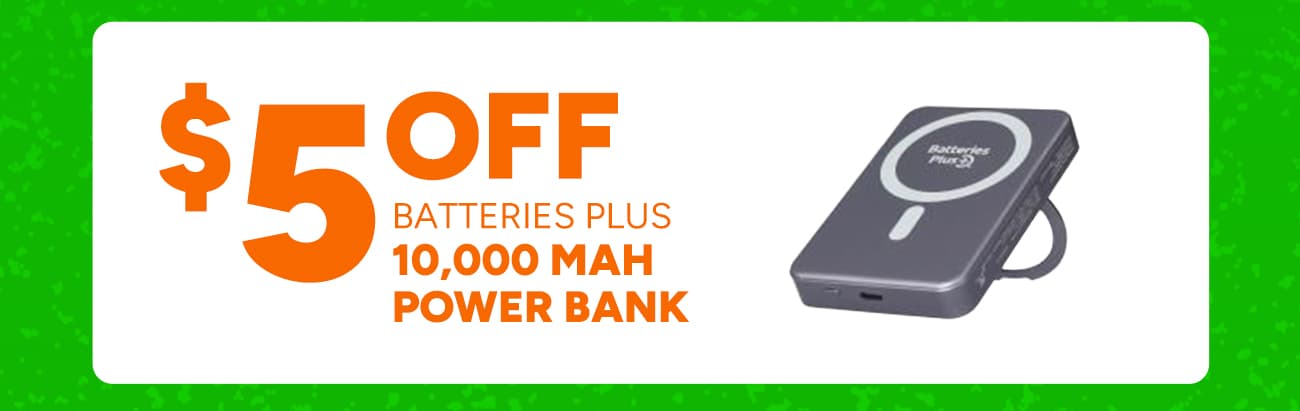 $5 off Batteries Plus 10,000 MAH power bank