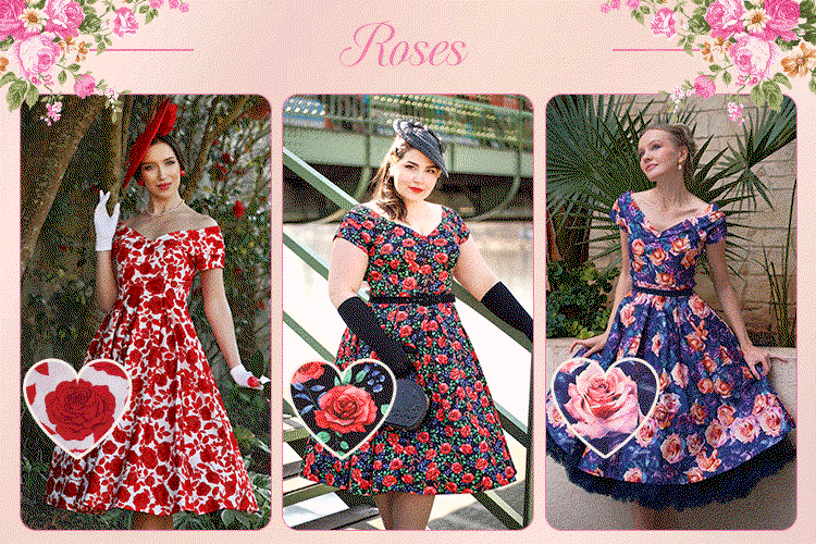 rose floral print dresses