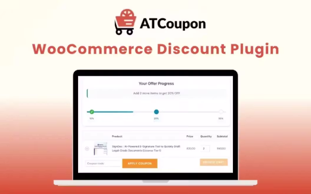 ATCoupon – WooCommerce Discount Plugin | Lifetime Access