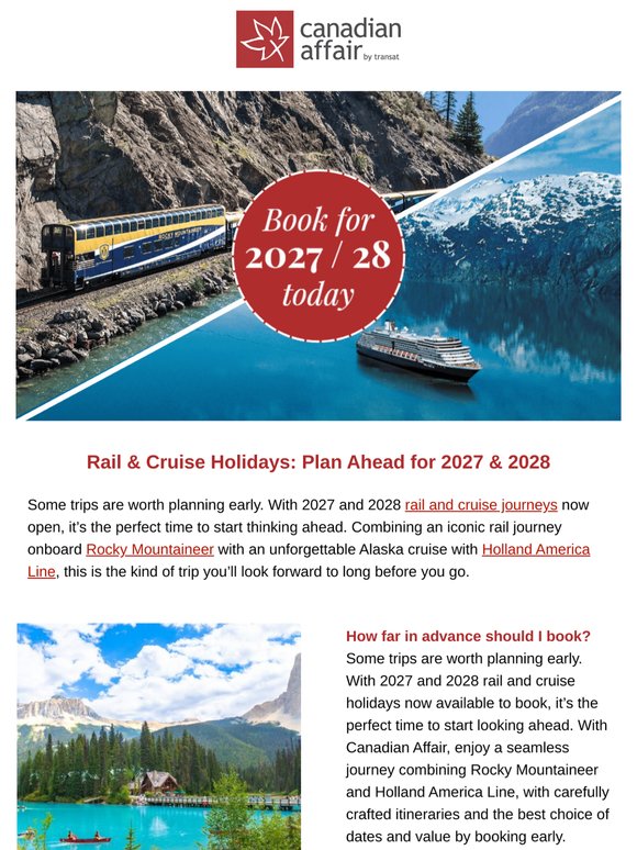 Plan Your 2027 & 2028 Holiday with Rocky Mountaineer & Holland America Line 🚂🛳️