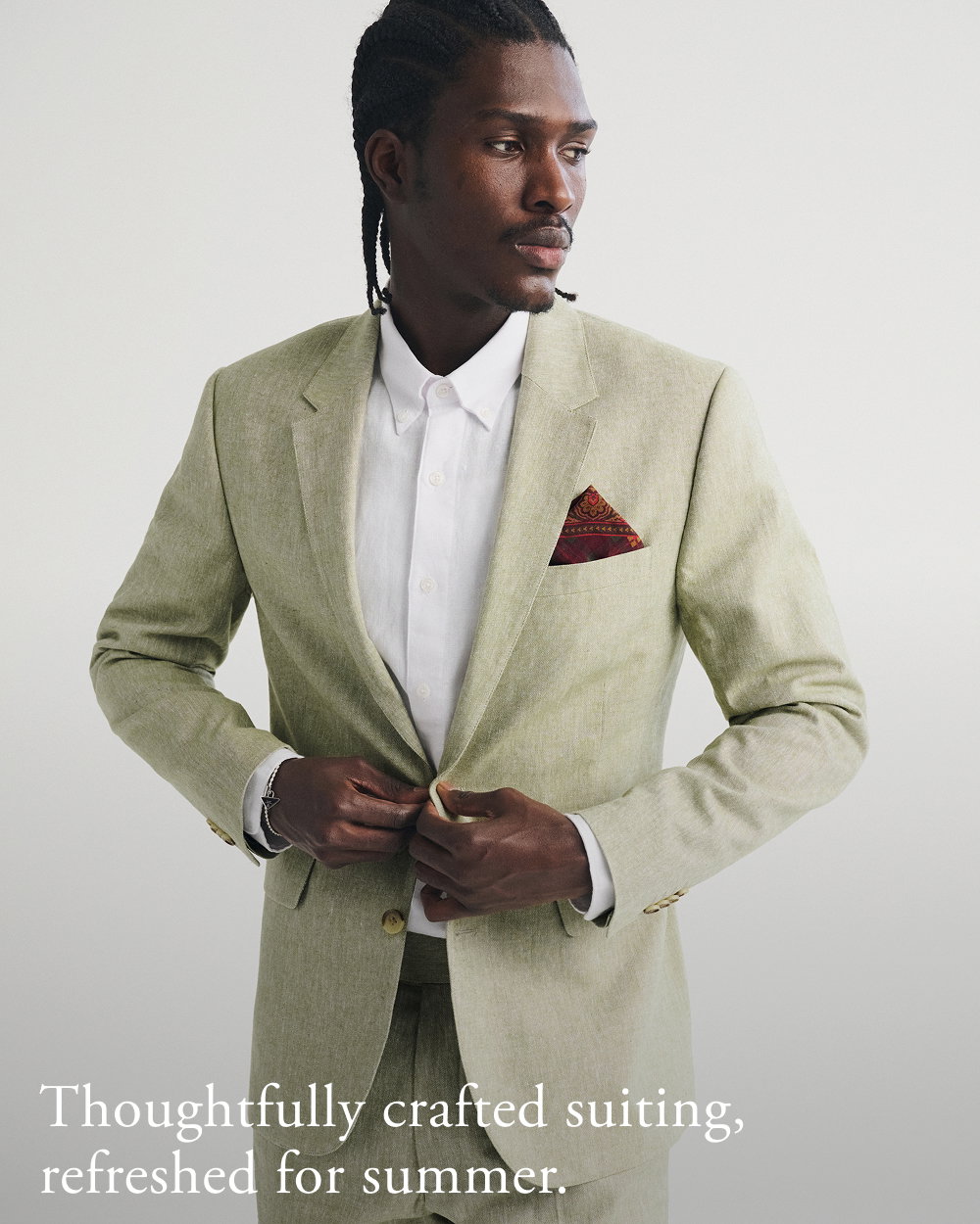 Thoughtfully crafted suiting, refreshed for summer.