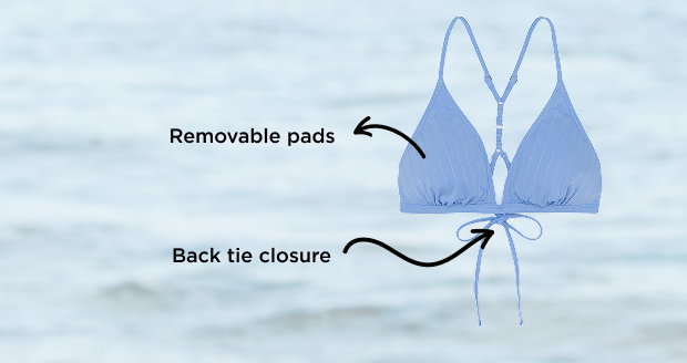  LILAC BLUE Racerback Triangle Bikini Top