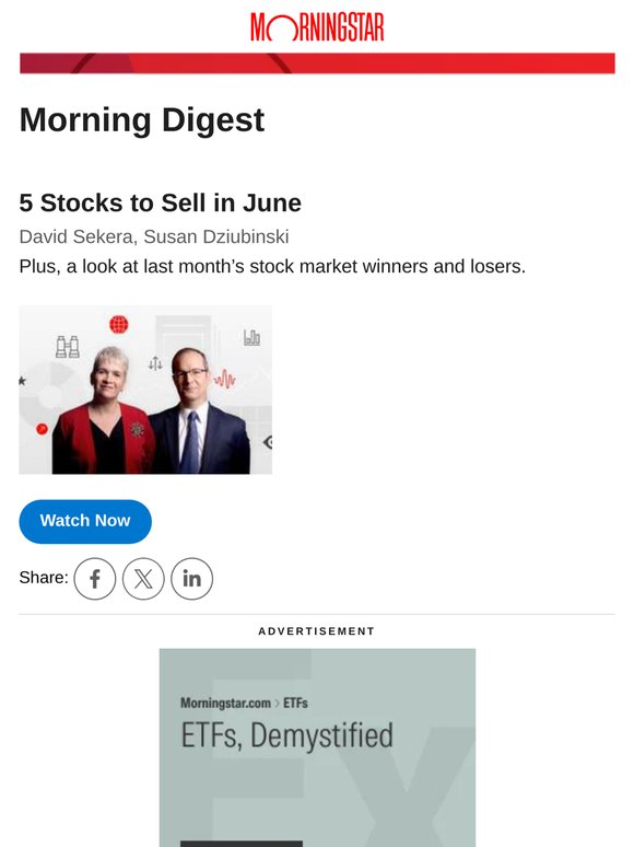 5 Stocks to Sell in June