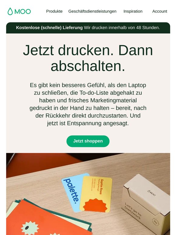 Drucken, dann entspannen 🏝️