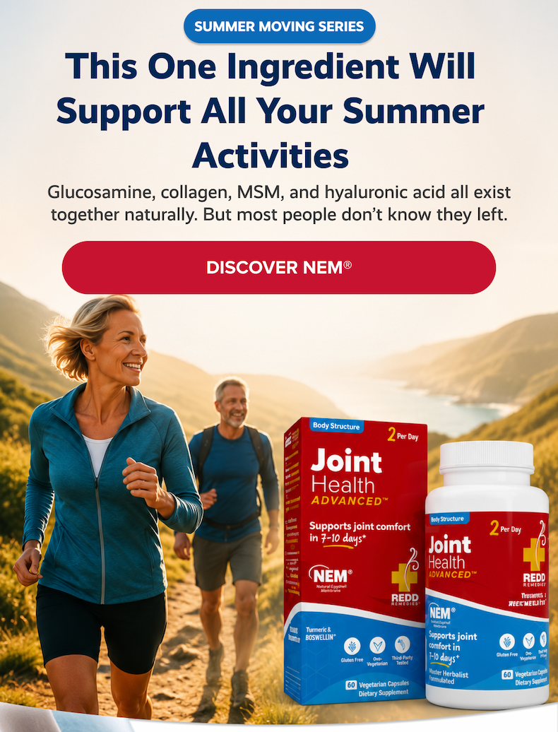 SUMMER MOVING SERIES | This one ingredient will support all your summer activities | Glucosamine, collagen, MSM, and hyaluronic acid all exist together naturally. But most people don’t know they left. | DISCOVER NEM®