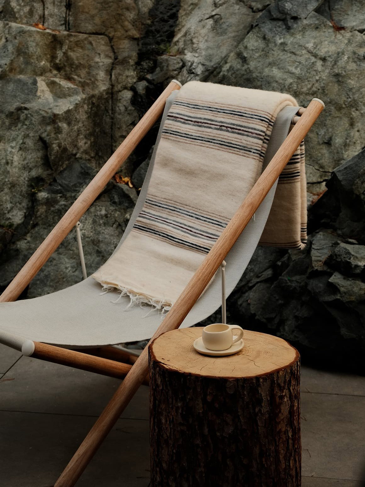 Camel Hair Blanket | Ash & Zanaqa Stripe