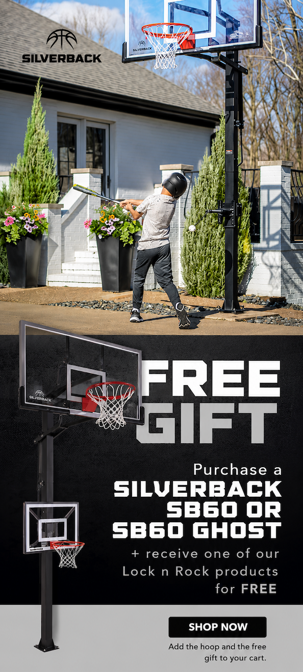 silverback basketball hoop sale with free lock n rock product