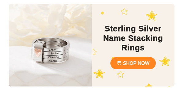 Sterling Silver Name Stacking Rings