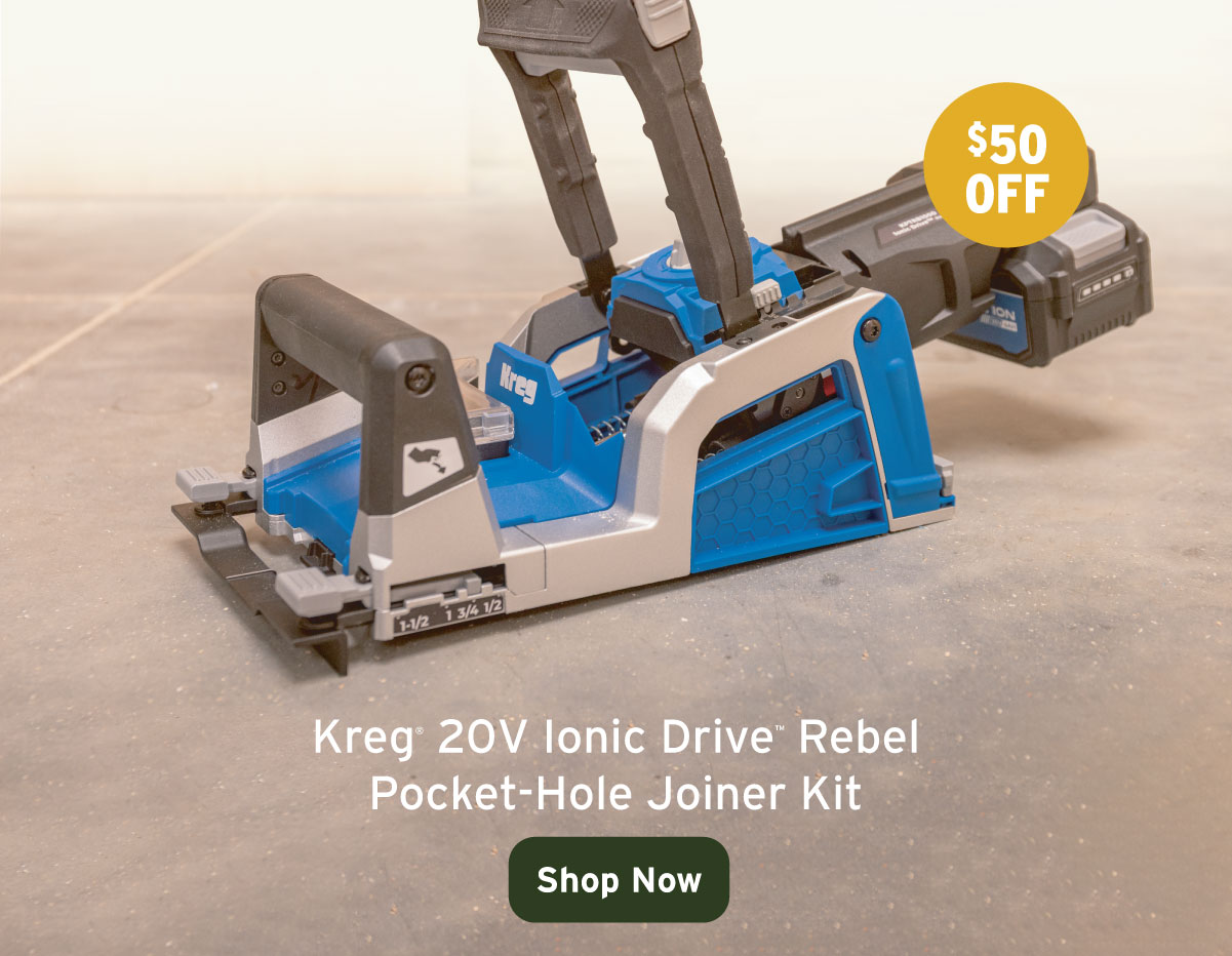 Kreg Ionic Drive Rebel Pocket-Hole Joiner Kit - 20V