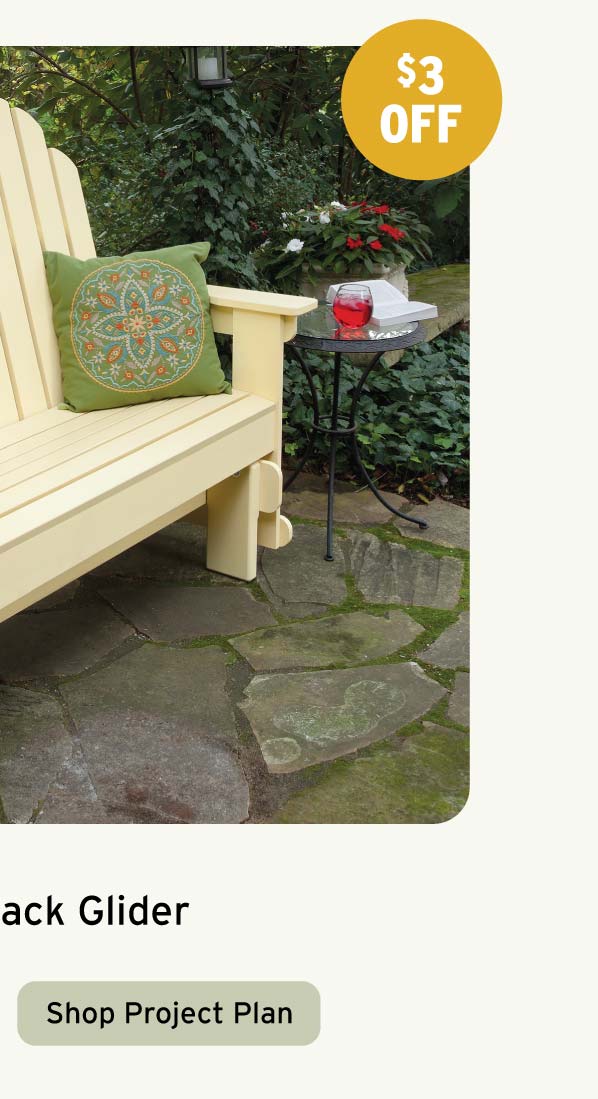 Woodcraft Magazine Adirondack Glider - Paper Plan