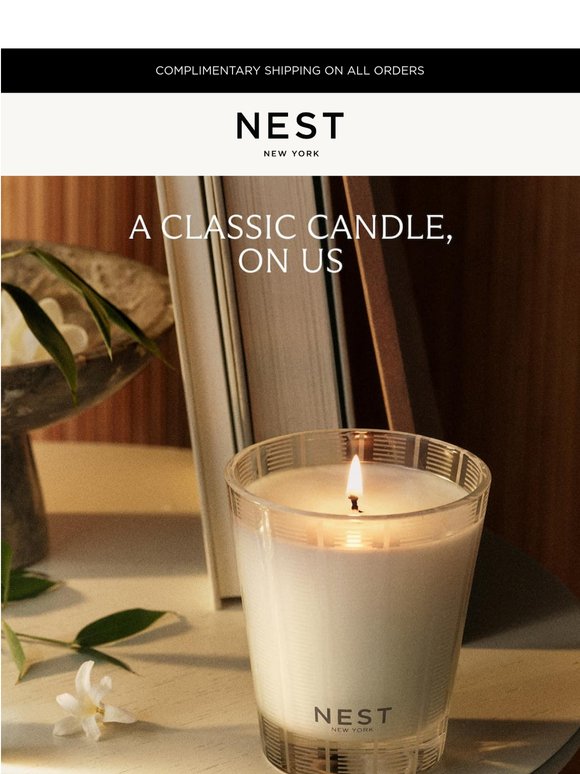 A classic candle, on us
