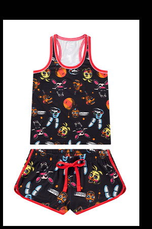 Five Nights at Freddy's Tank Top and Shorts Set