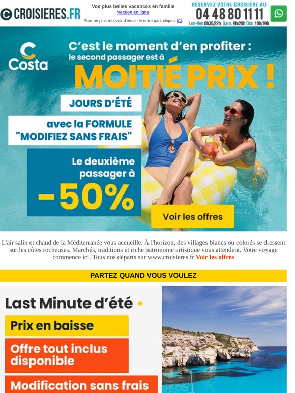 🚨  -50% + Modification sans frais