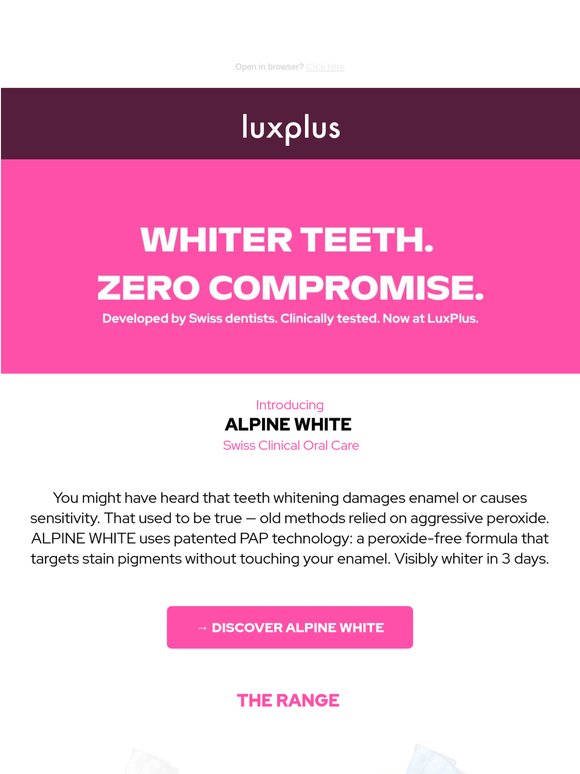 Meet Alpine White – whiter teeth in 3 days ✨