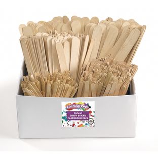 Image of Colorations® Natural Craft Stick Classroom Pack - 1,200 Pieces