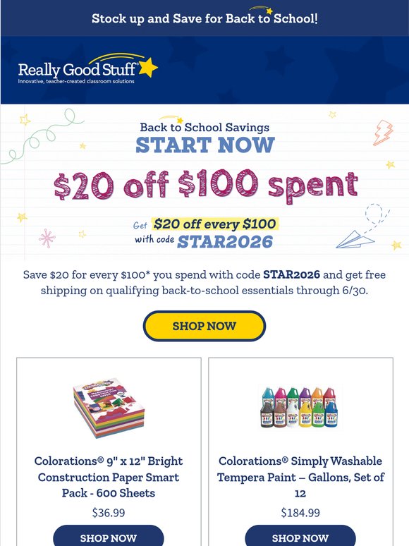 Back to school savings start now ⭐