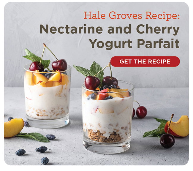 Nectarine and Cherry Yogurt Parfait