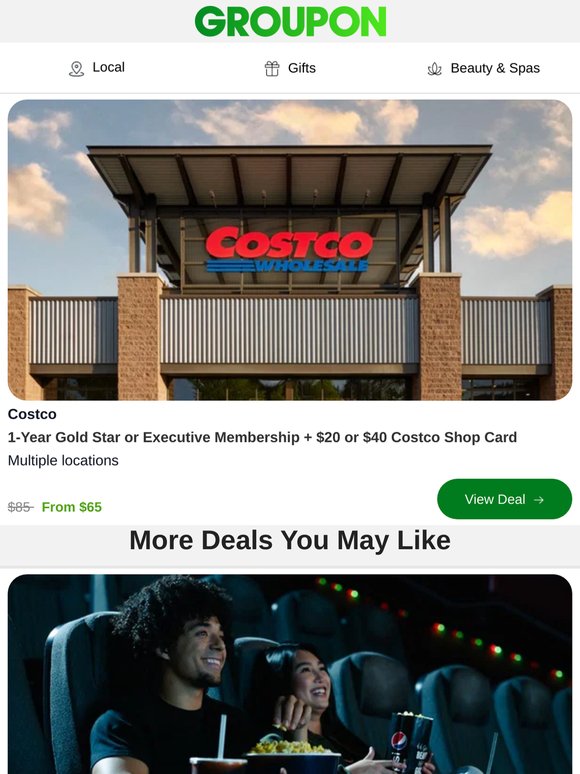 Costco Membership + $45 Shop Card from $65