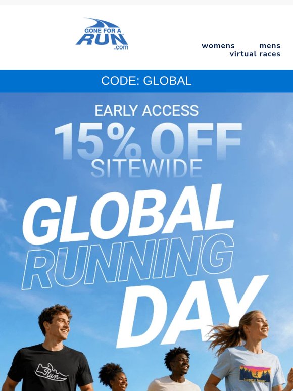 Early Access: 15% Off Global Running Day Sale
