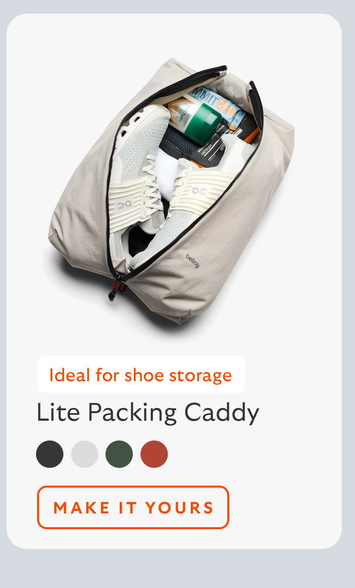 [Product name] Lite Packing Caddy [Starburst] Ideal for shoe storage [CTA] Make it yours